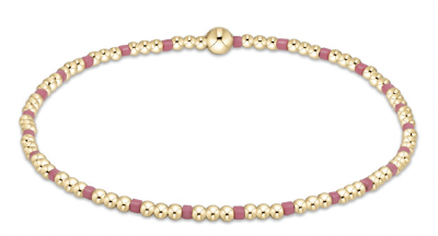 Hope Sincerity Pattern 2mm Bead Bracelet - Bright Pink
