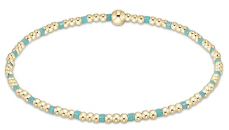 egirl Hope Sincerity Pattern 2mm Bead Bracelet - Turquoise