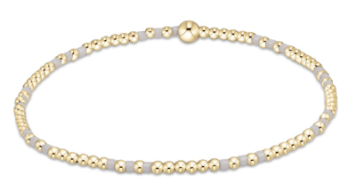 Hope Joy Pattern 2mm Bead Bracelet - White