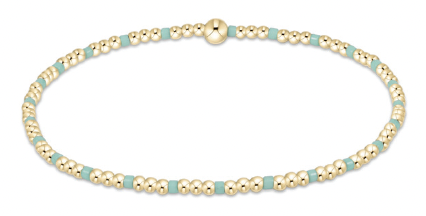Hope Sincerity Pattern 2mm Bead Bracelet - Mint