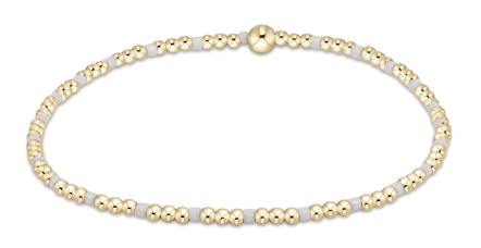Hope Sincerity Pattern 2mm Bead Bracelet - White