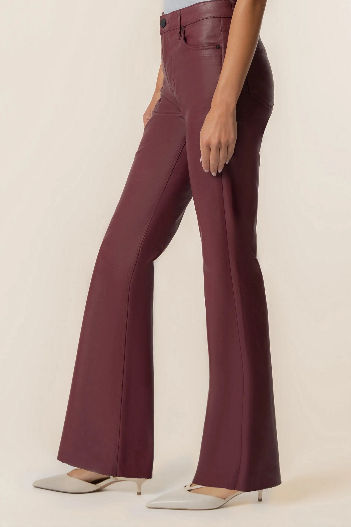 Stella High Rise Coated Fab Ab Flare w/ Raw 31" - Wine Cup
