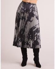 Pleated Midi Skirt - Silver Dye