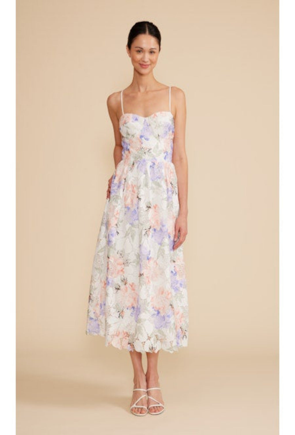Edda Lace Midi Dress - Multi Floral
