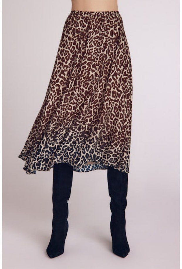 Gathered Skirt - Ombre Leopard