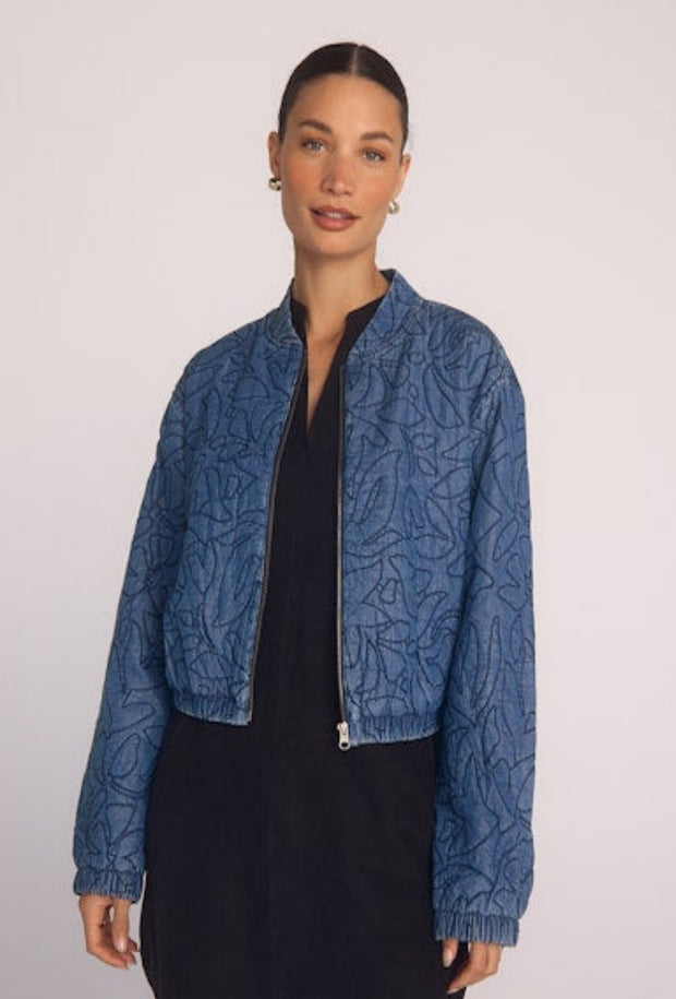 Cropped Zip Jacket - Indigo Lagoon