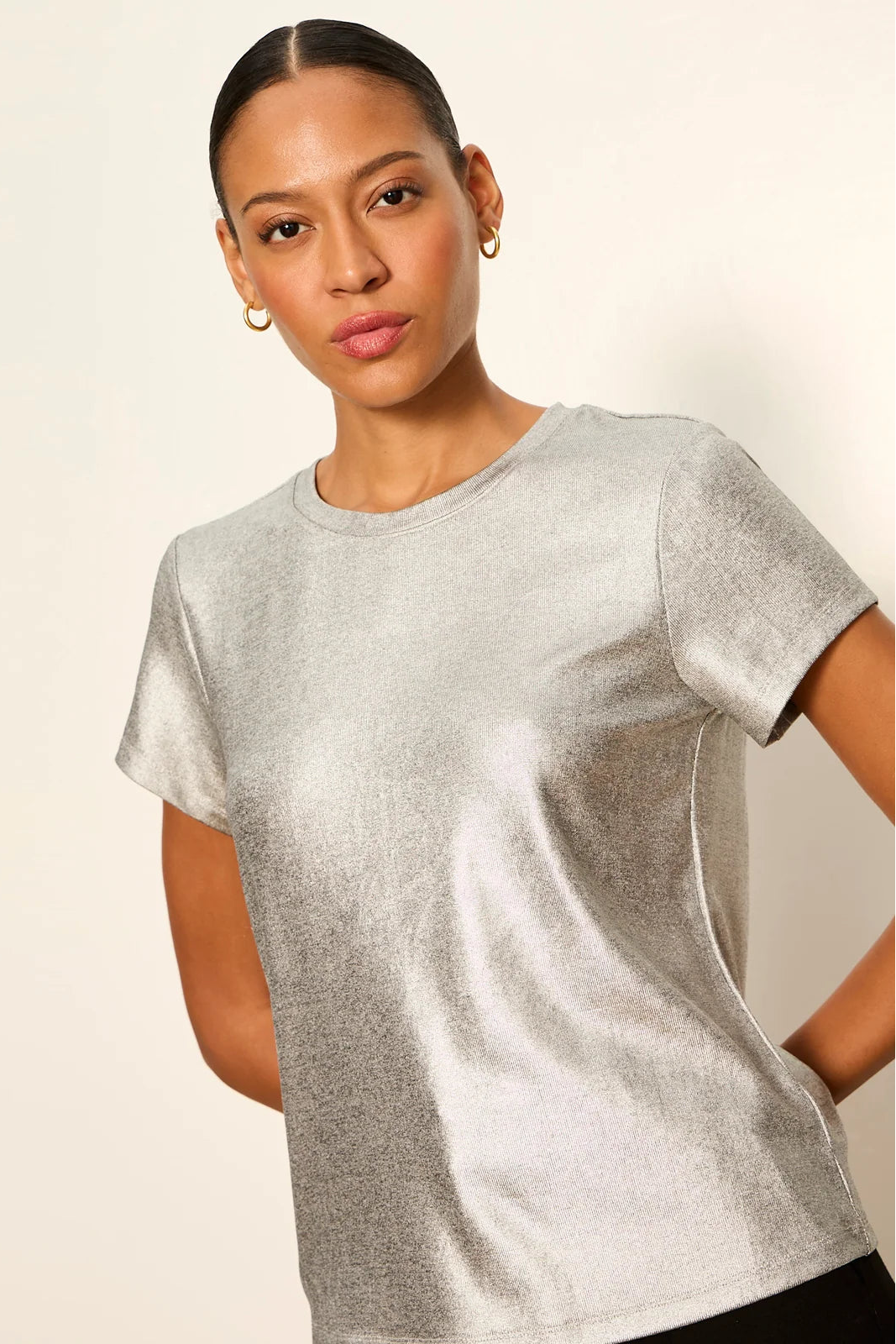 Shine Perfect Tee - Liquid Silver