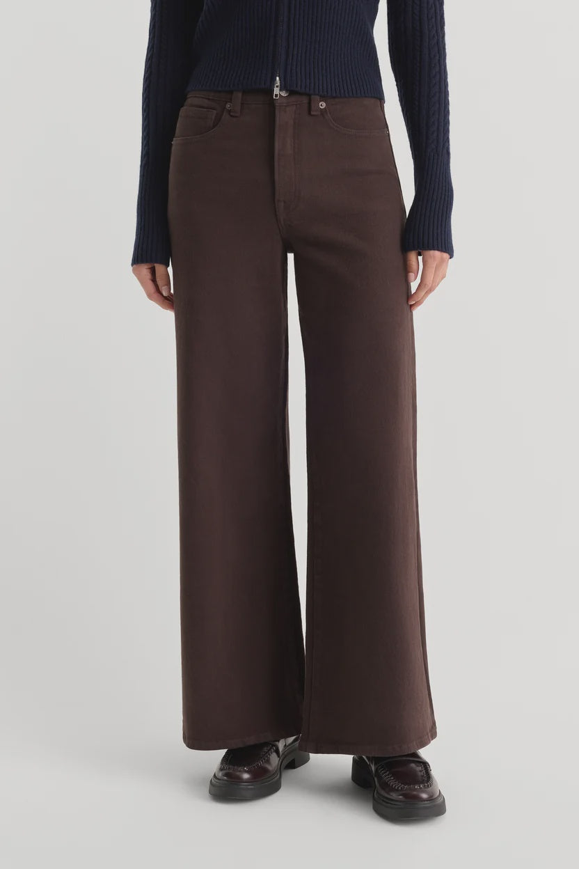 Good Waist Palazzo Ankle Jeans - Espresso
