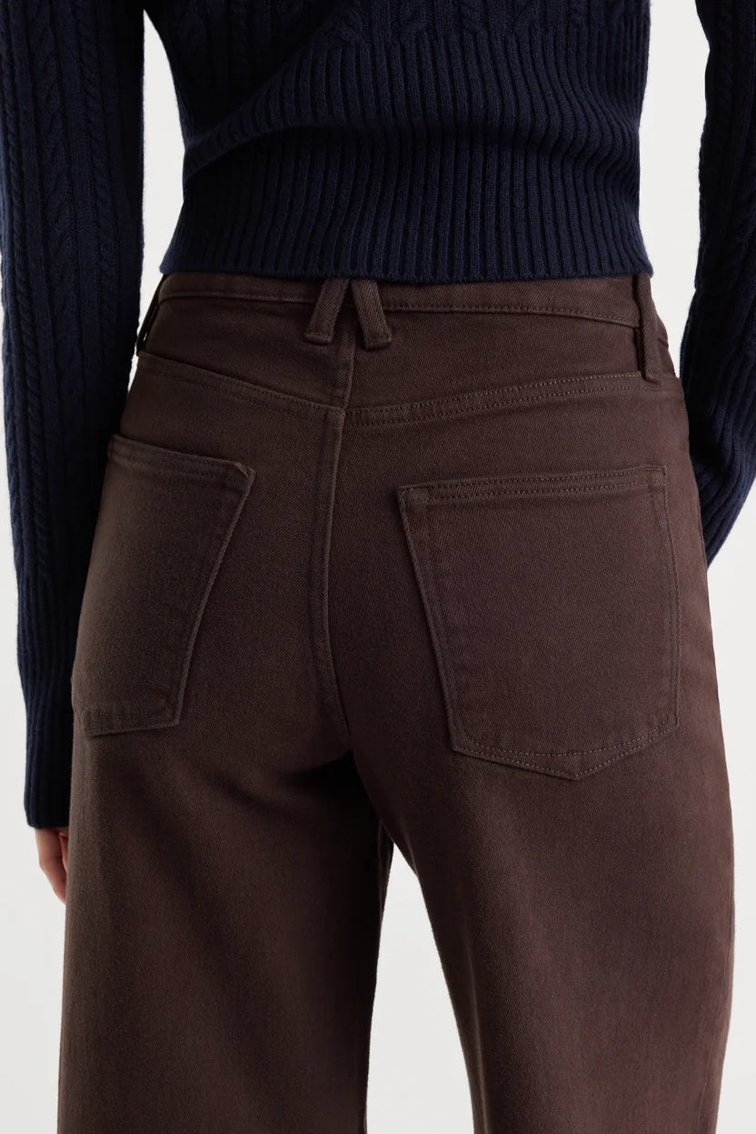 Good Waist Palazzo Ankle Jeans - Espresso