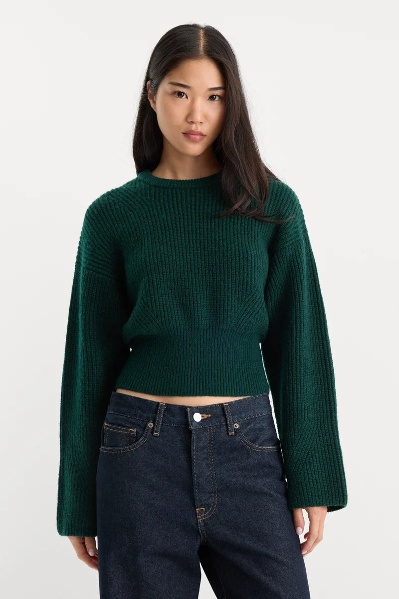 The Chunky Knit Sweater - Forest Green