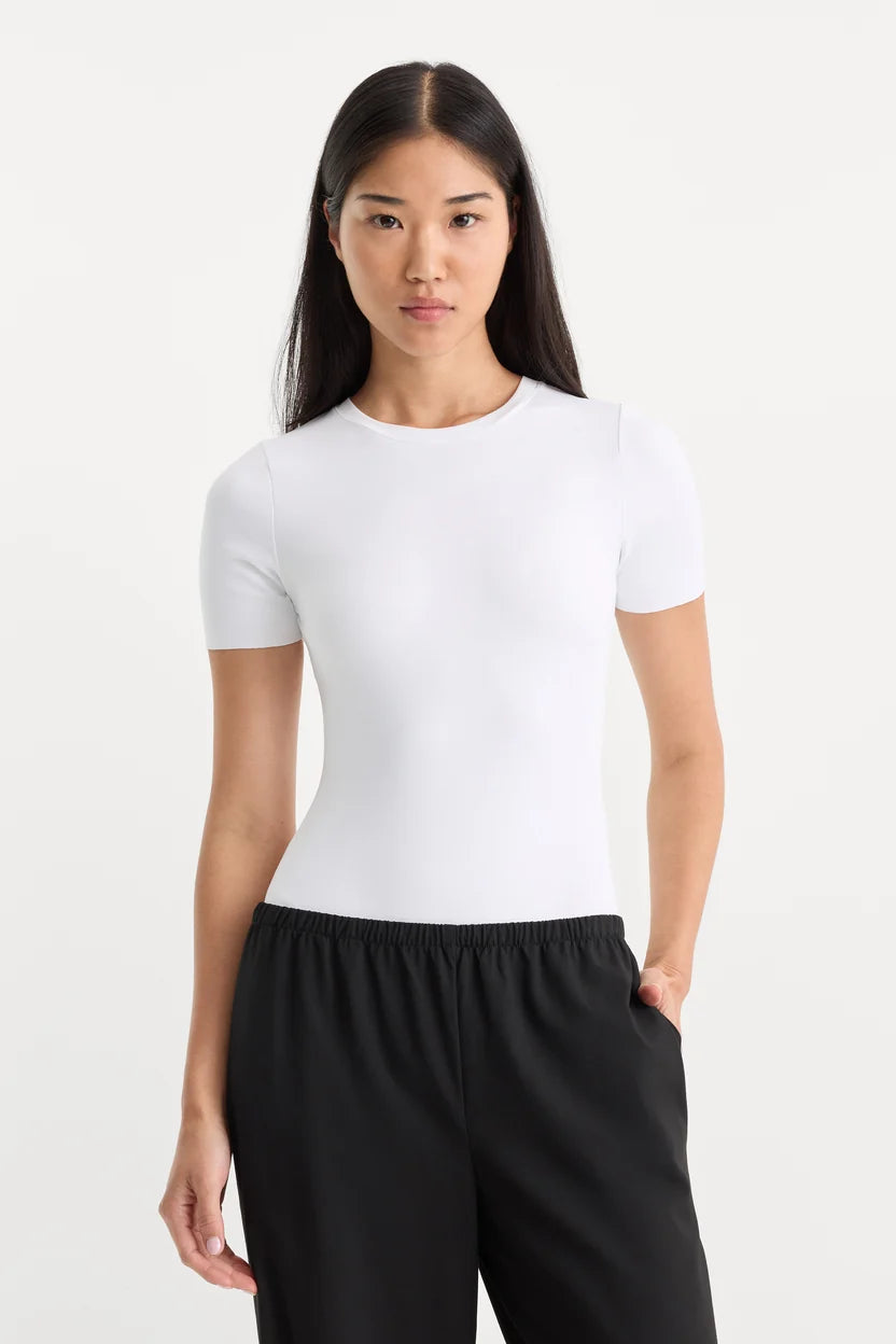 The Sculpting Modern Bodysuit - White