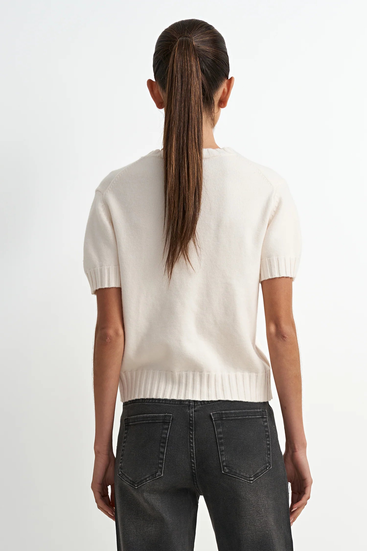 Maisie Short Sleeve Sweater - Cream