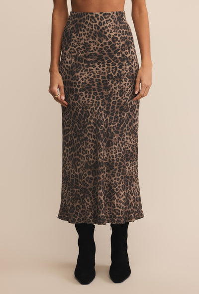 Izabel Leopard Skirt - Desert Tan