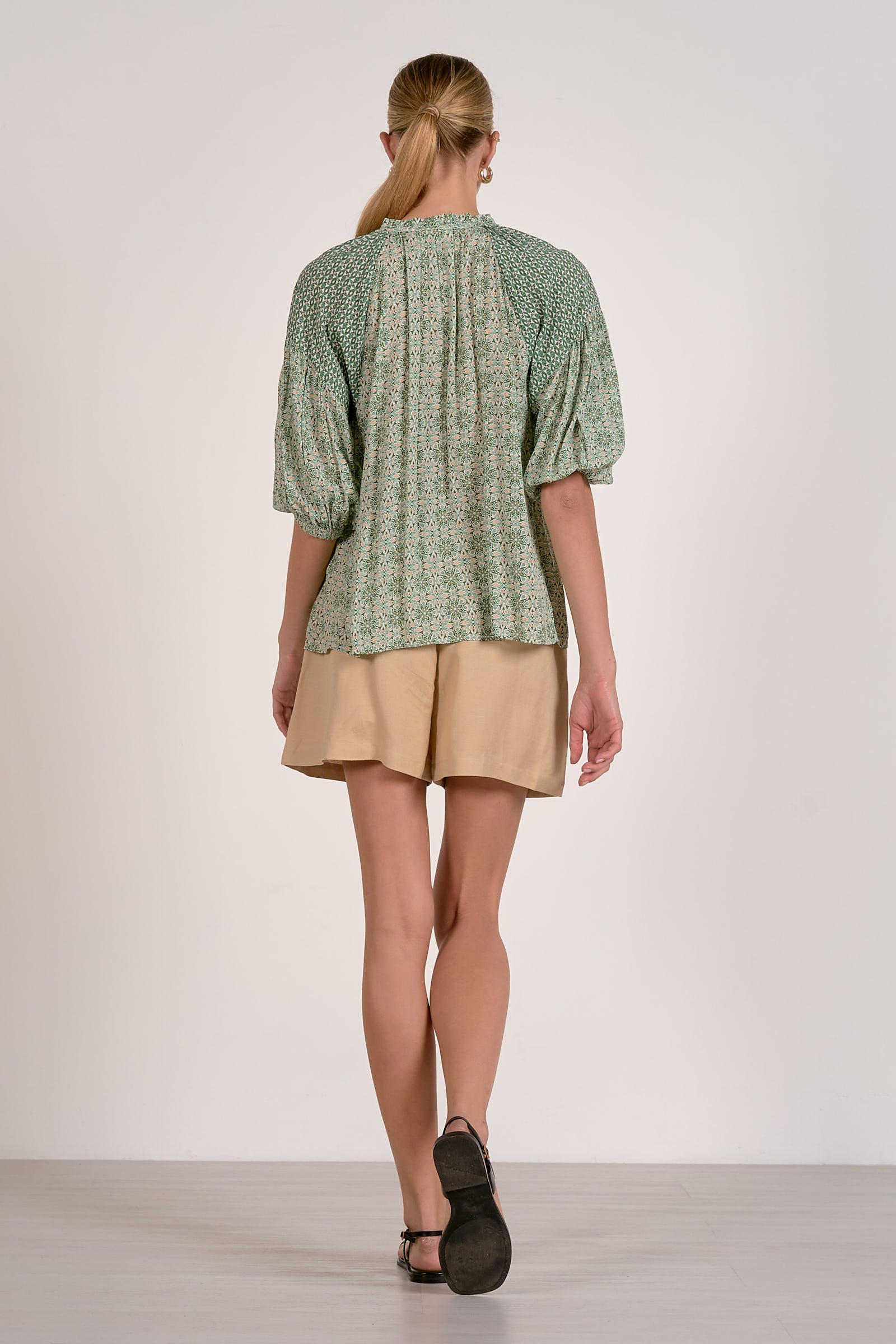 Boho Peasant Top - Green