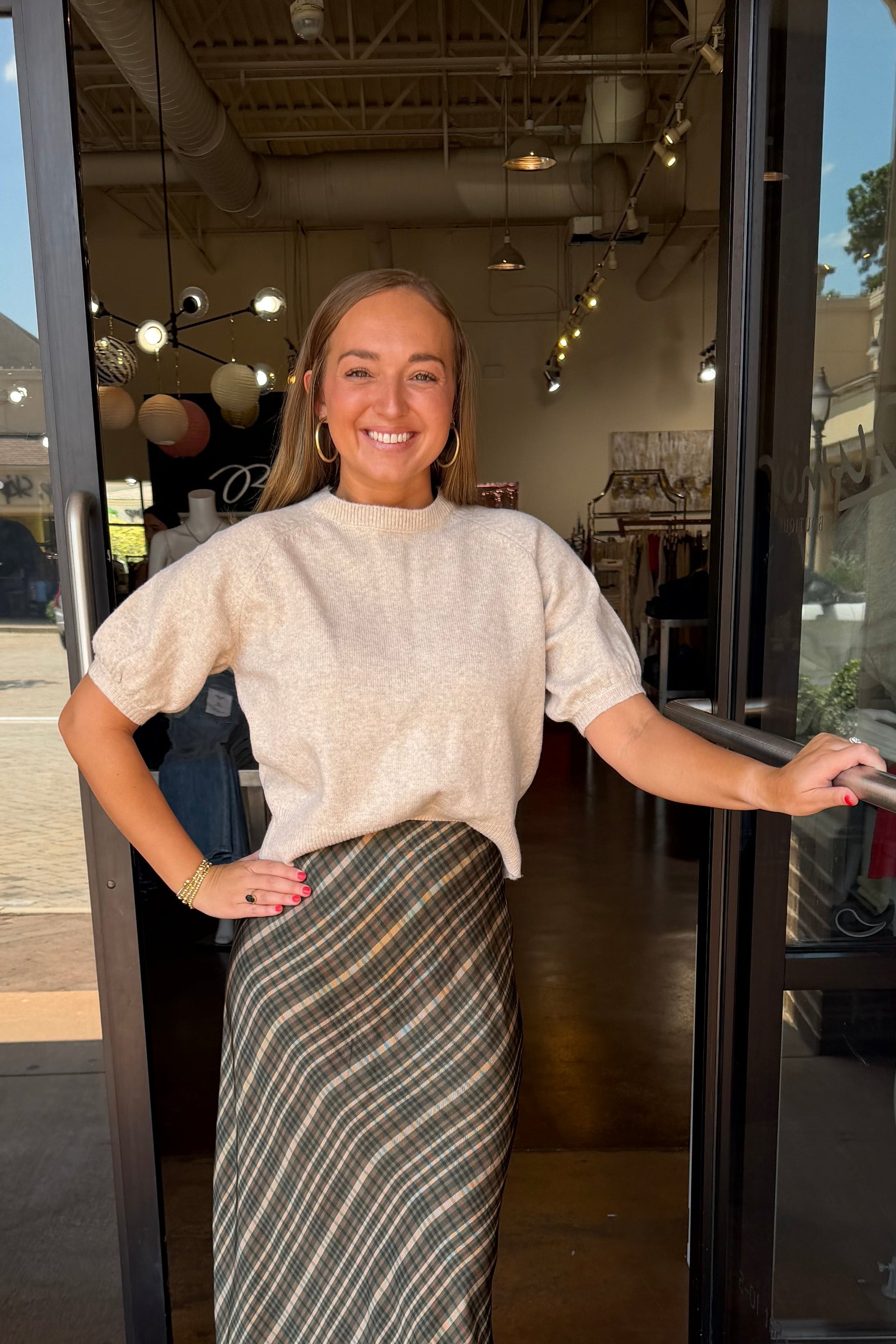 Puff Sleeve Sweater - Taupe