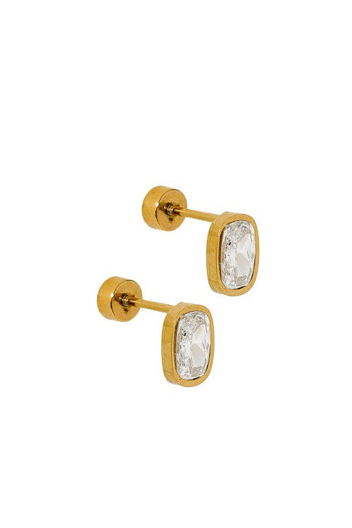 Kay Clear Screwback Stud Earrings