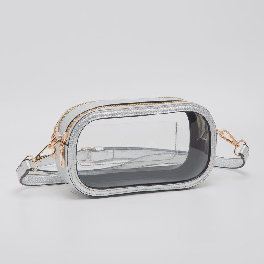 Game Day Stadium Clear Oval Bag - Silver