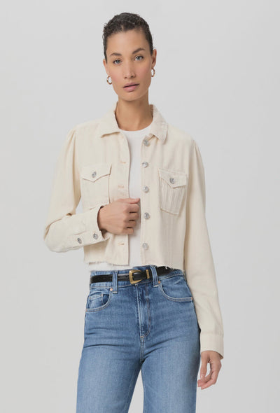 Cropped Pacey Denim Jacket - Quartz Sand