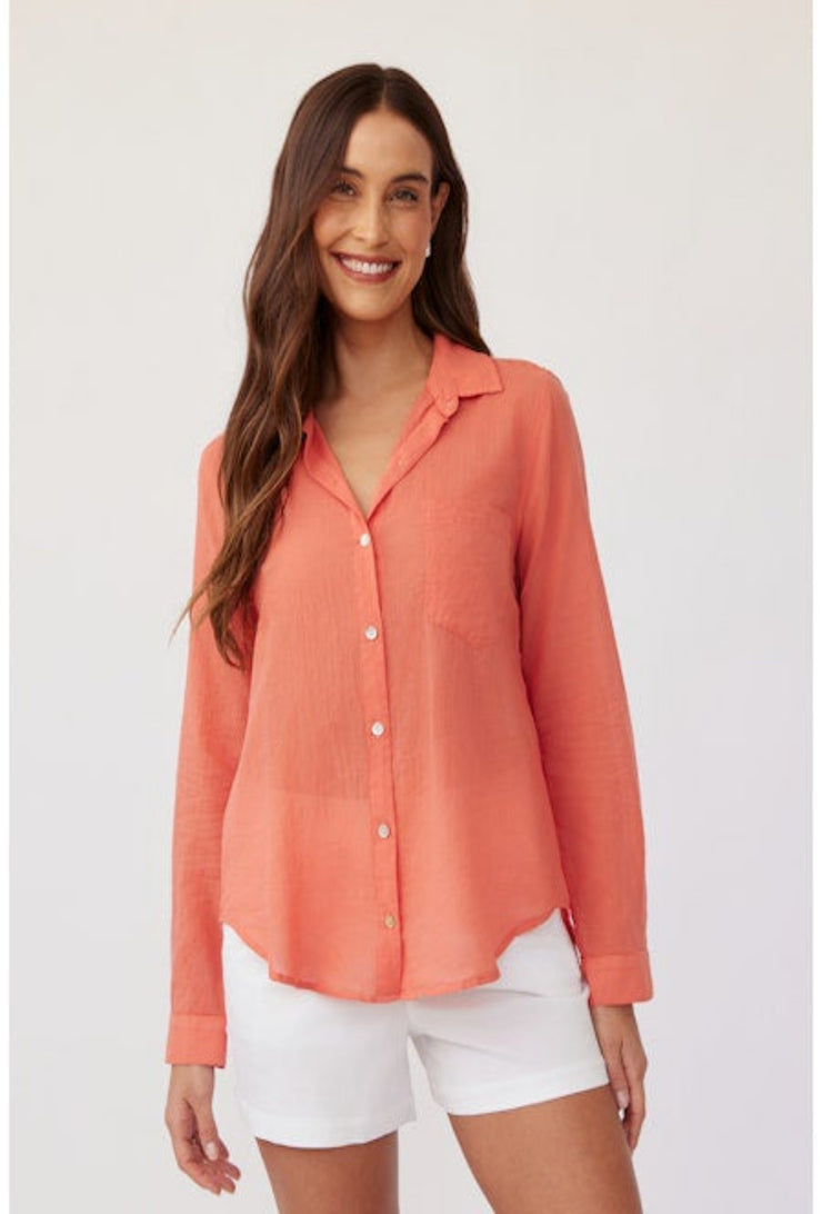 Pocket Button Down - Bright Tangerine
