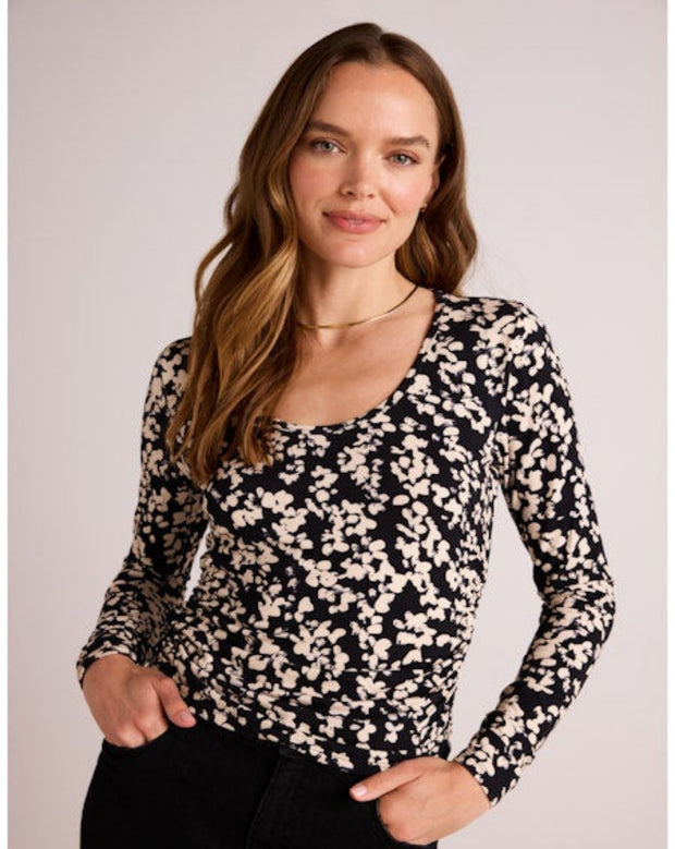 Shirred Long Sleeve Top - Ditsy Floral