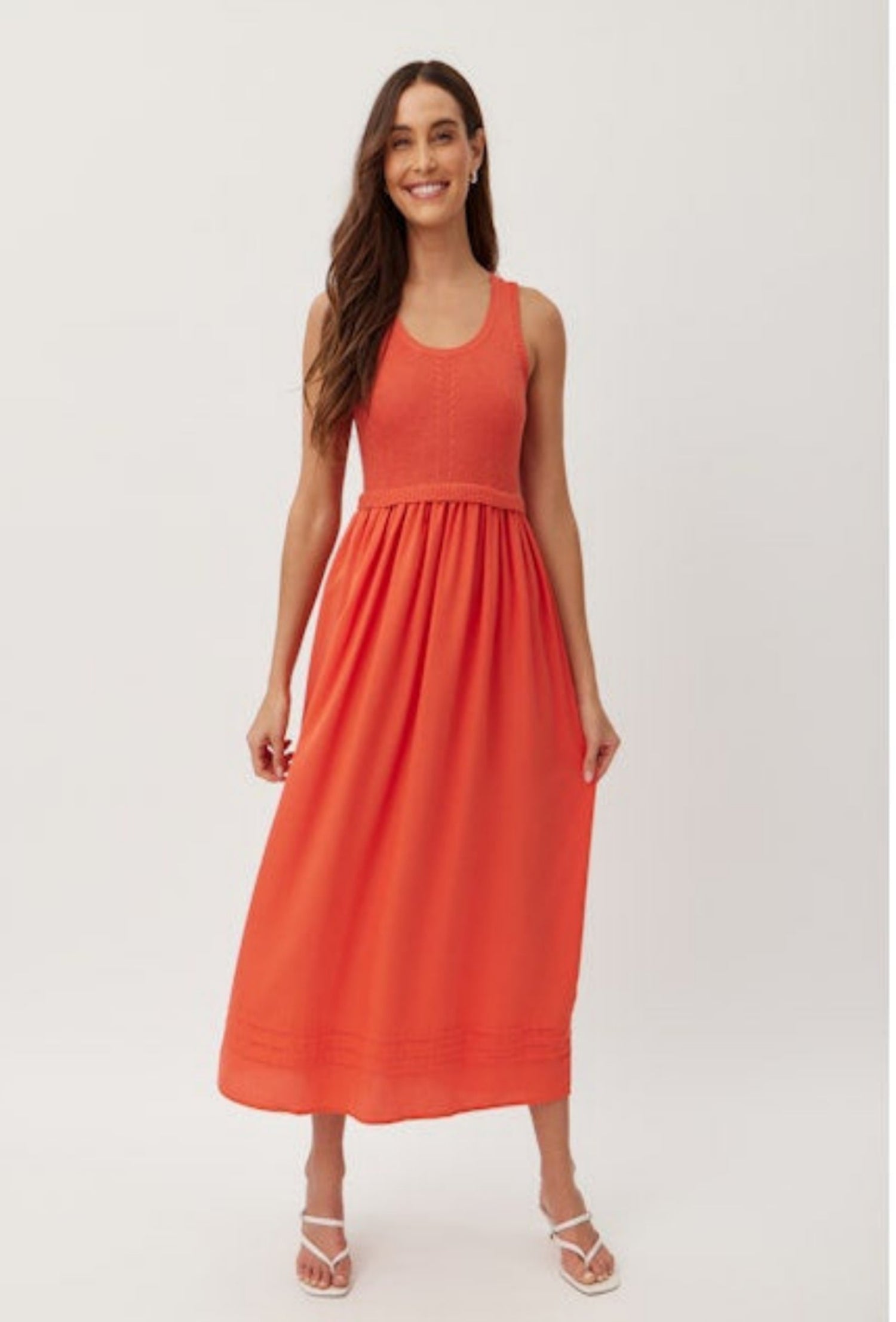 Sweater Midi Dress - Bright Tangerine