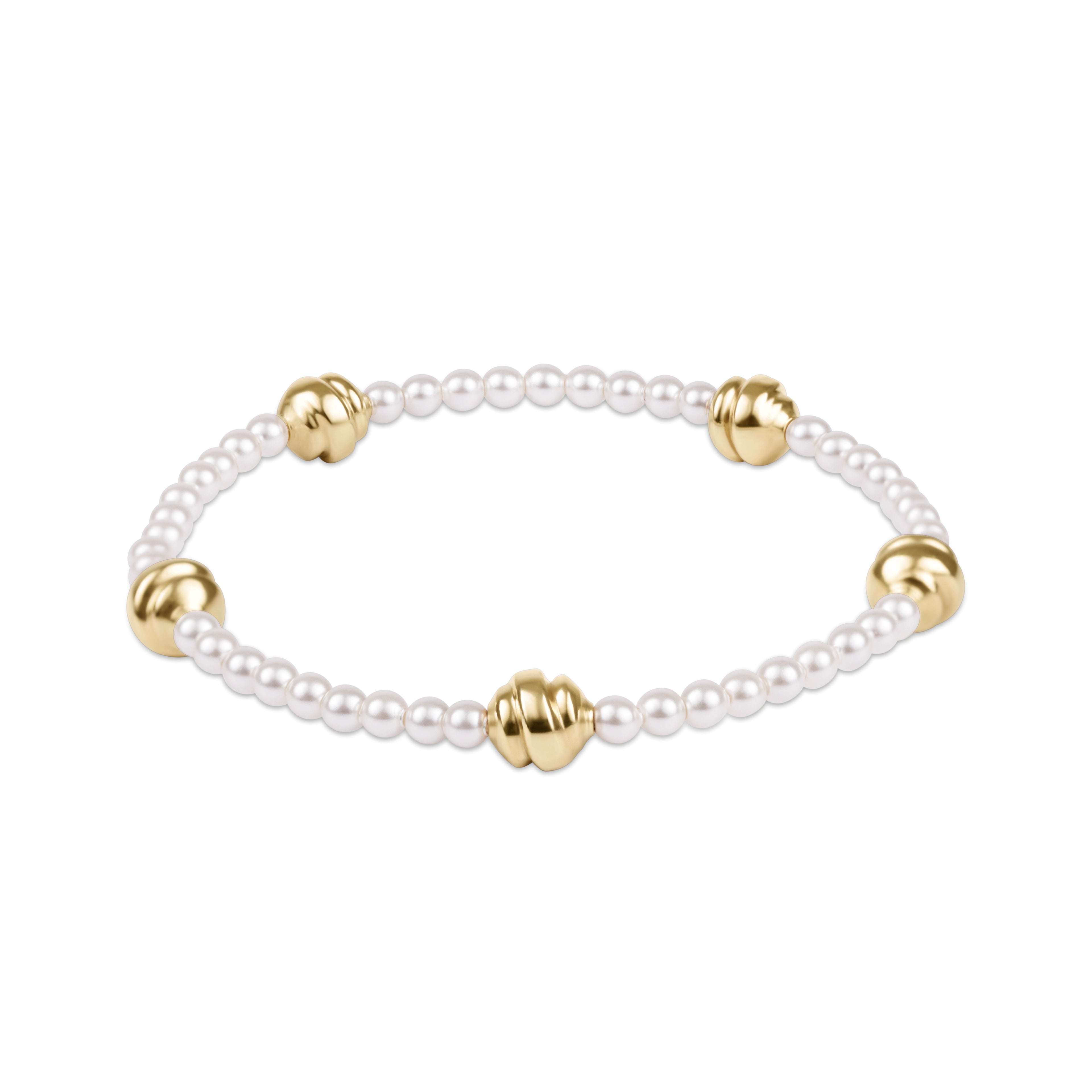 Admire Small Gold 3mm Pearl Bracelet