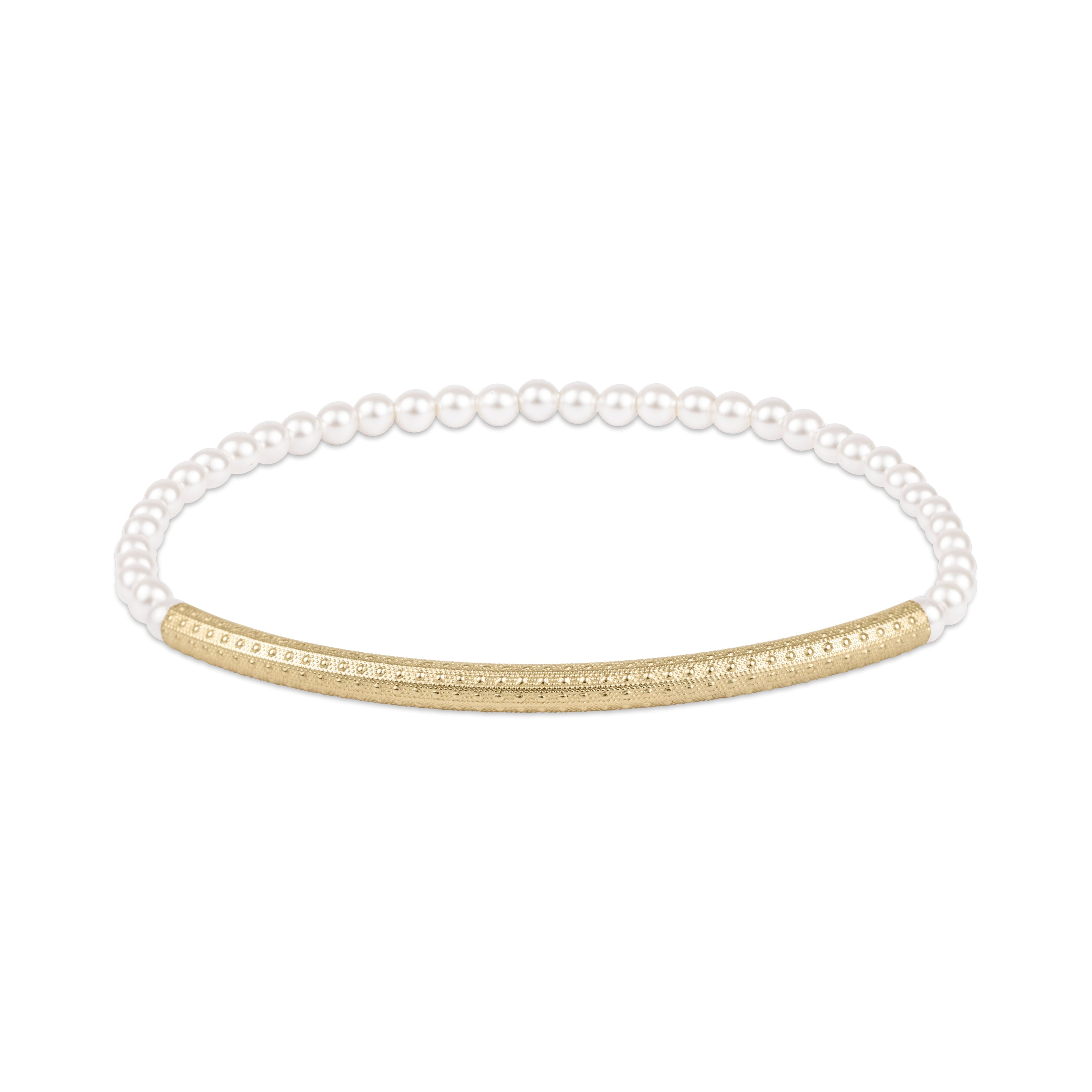 Bliss Bar Textured Pearl 3mm Bracelet