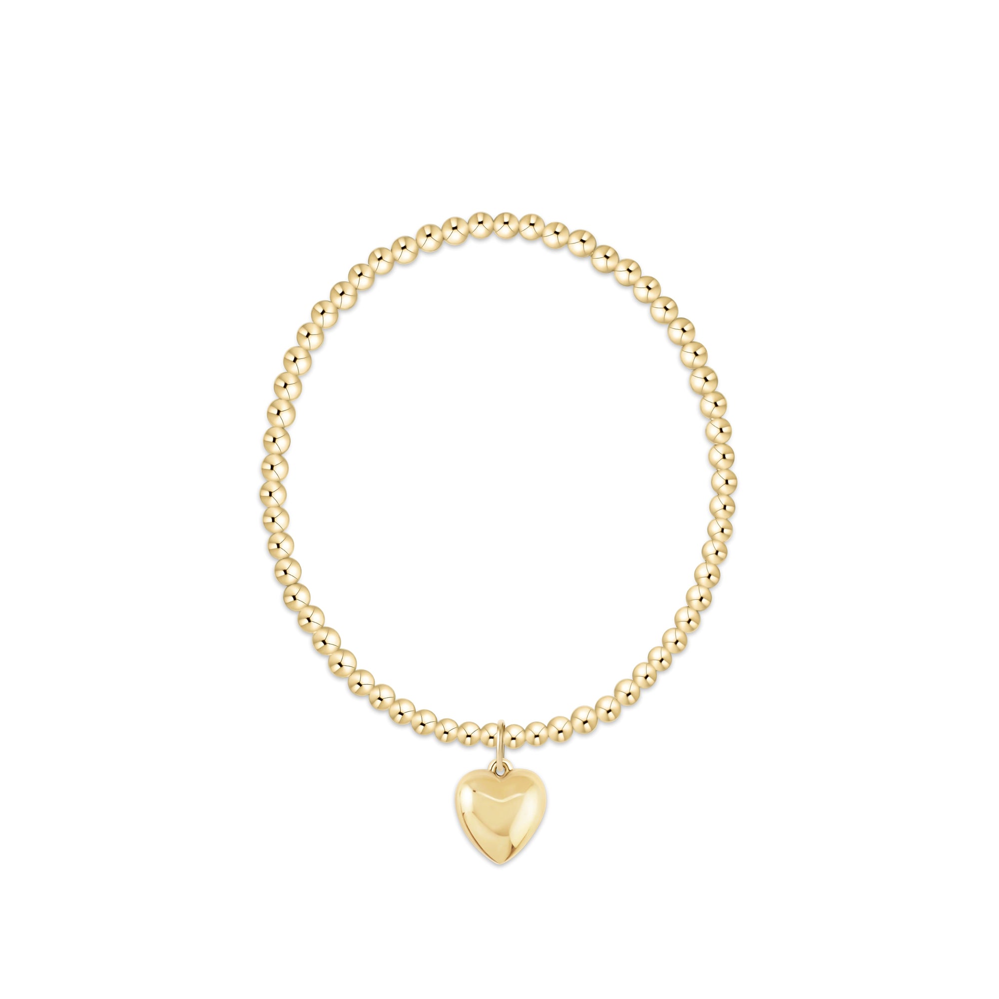Classic Gold 3mm Bracelet - Love Plush Gold Charm