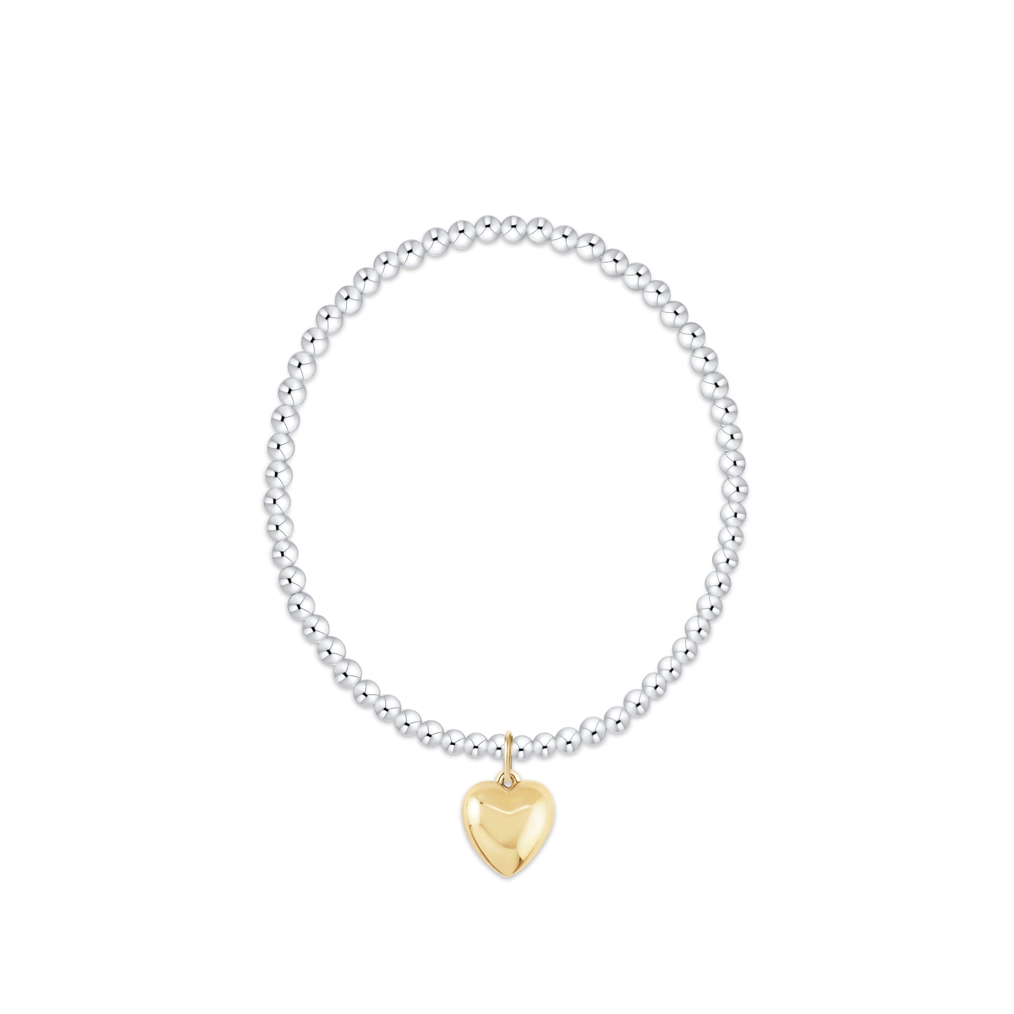 Extends Classic Mixed Metal 3mm Bracelet - Love Plush Gold Charm