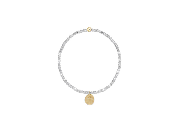 enewton Extends - Bright Silver Faceted Hematite 2mm Bead Bracelet - Inspire Small Gold Charm