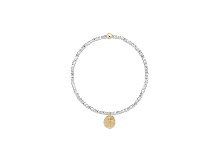 enewton Extends - Bright Silver Faceted Hematite 2mm Bead Bracelet - Inspire Small Gold Charm
