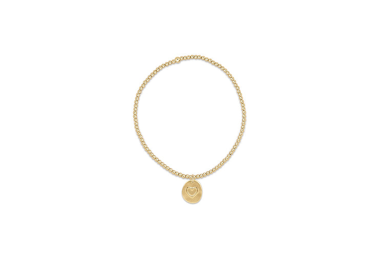 enewton Extends - Classic Gold 2mm Bead Bracelet - Inspire Love Small Gold Charm