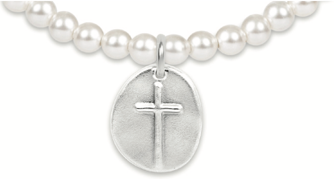 Extends Classic Pearl 4mm Bracelet - Inspire Sterling Disc