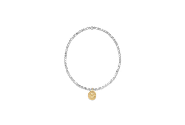 enewton Extends - Classic Sterling Mixed Metal 2mm Bead Bracelet - Inspire Love Small Gold Charm