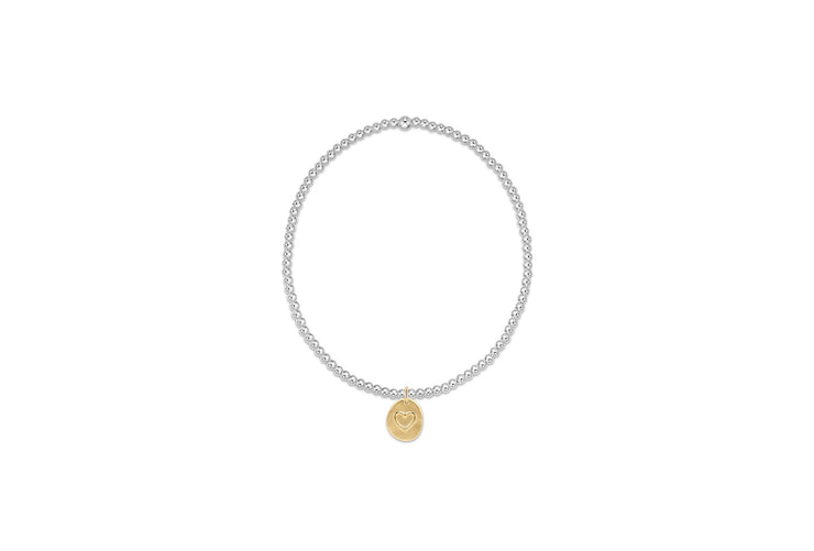 enewton Extends - Classic Sterling Mixed Metal 2mm Bead Bracelet - Inspire Love Small Gold Charm