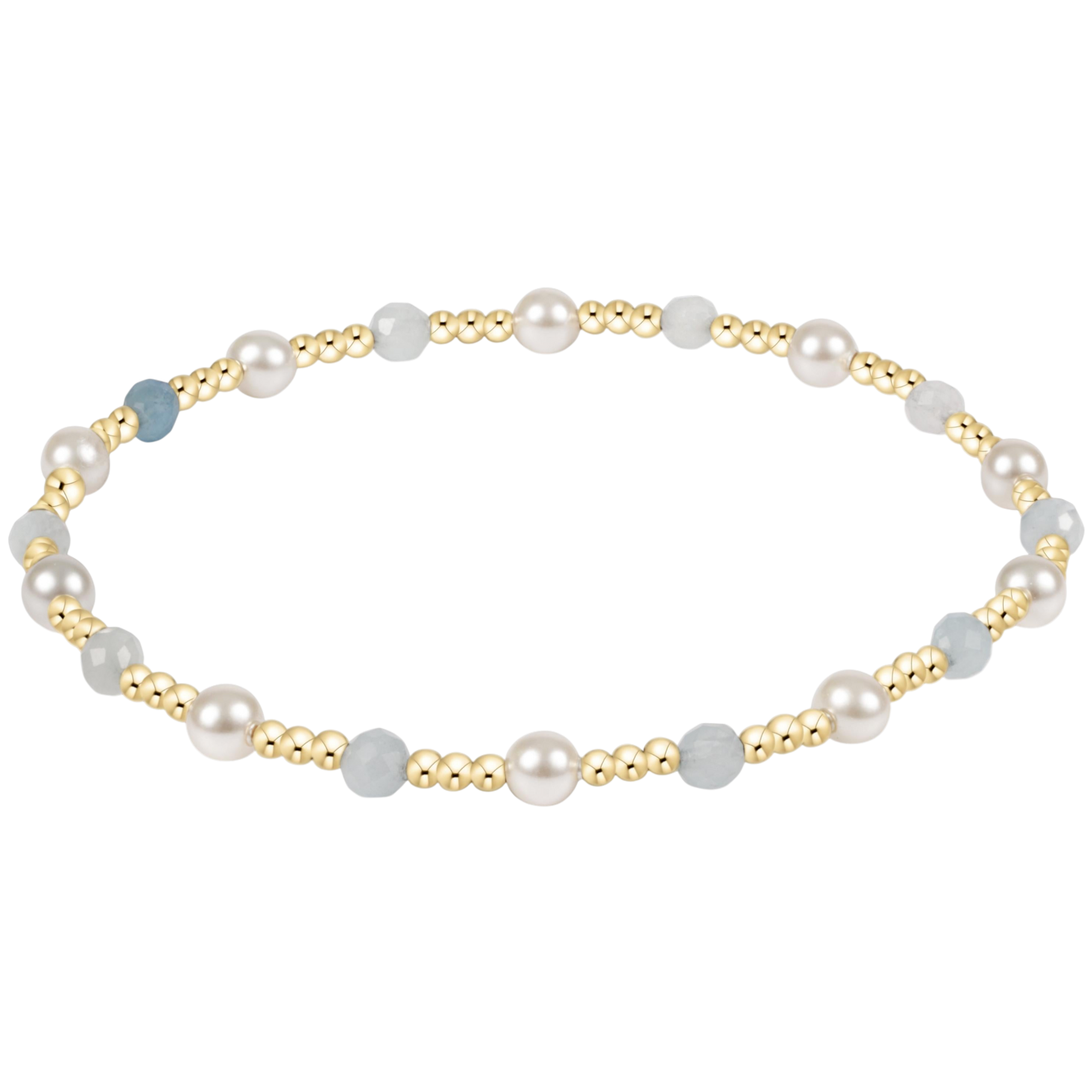 Extends Pearl Sincerity 4mm Gem Bracelet - Aquamarine