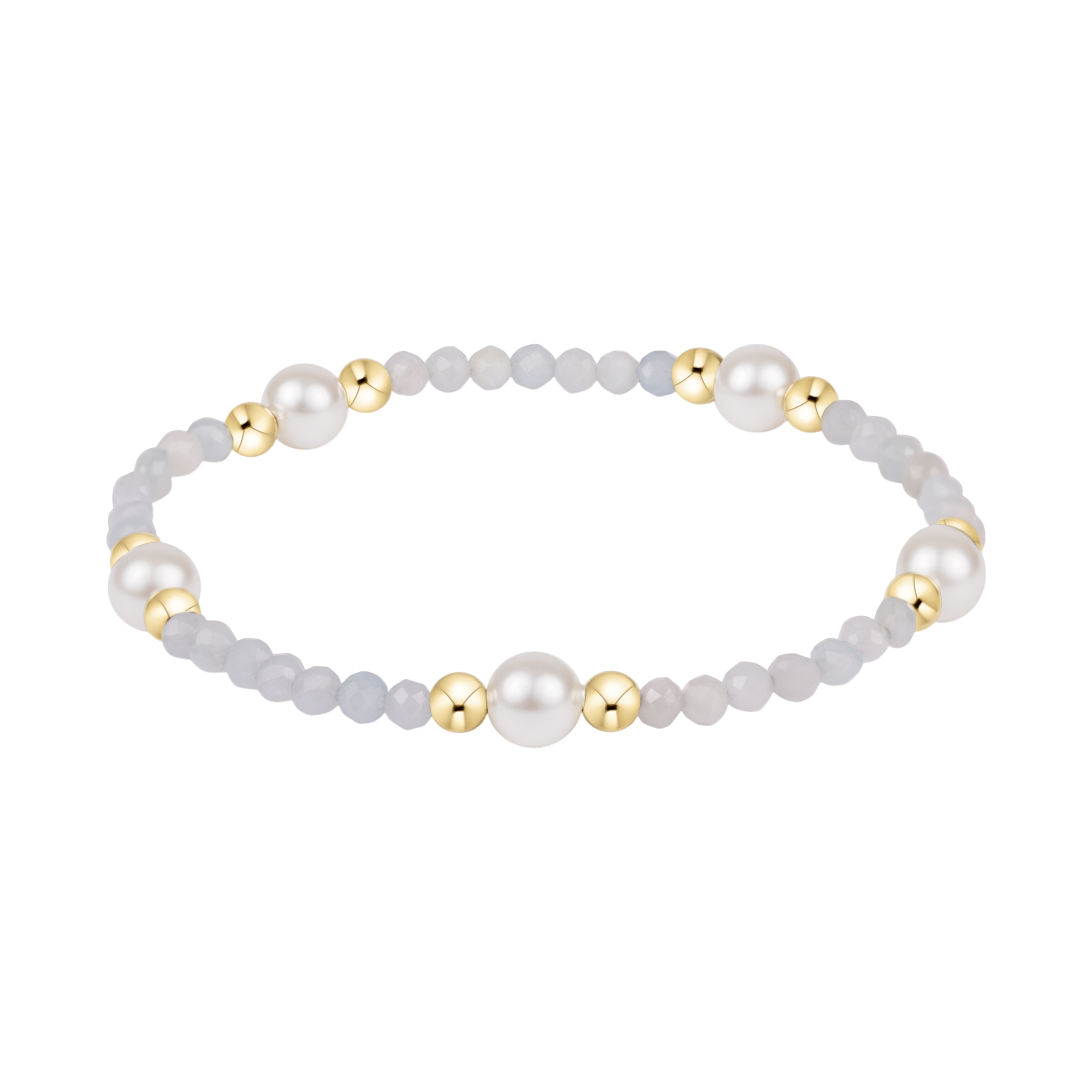Extends Purpose Pearl 6mm Gem Bracelet - Aquamarine
