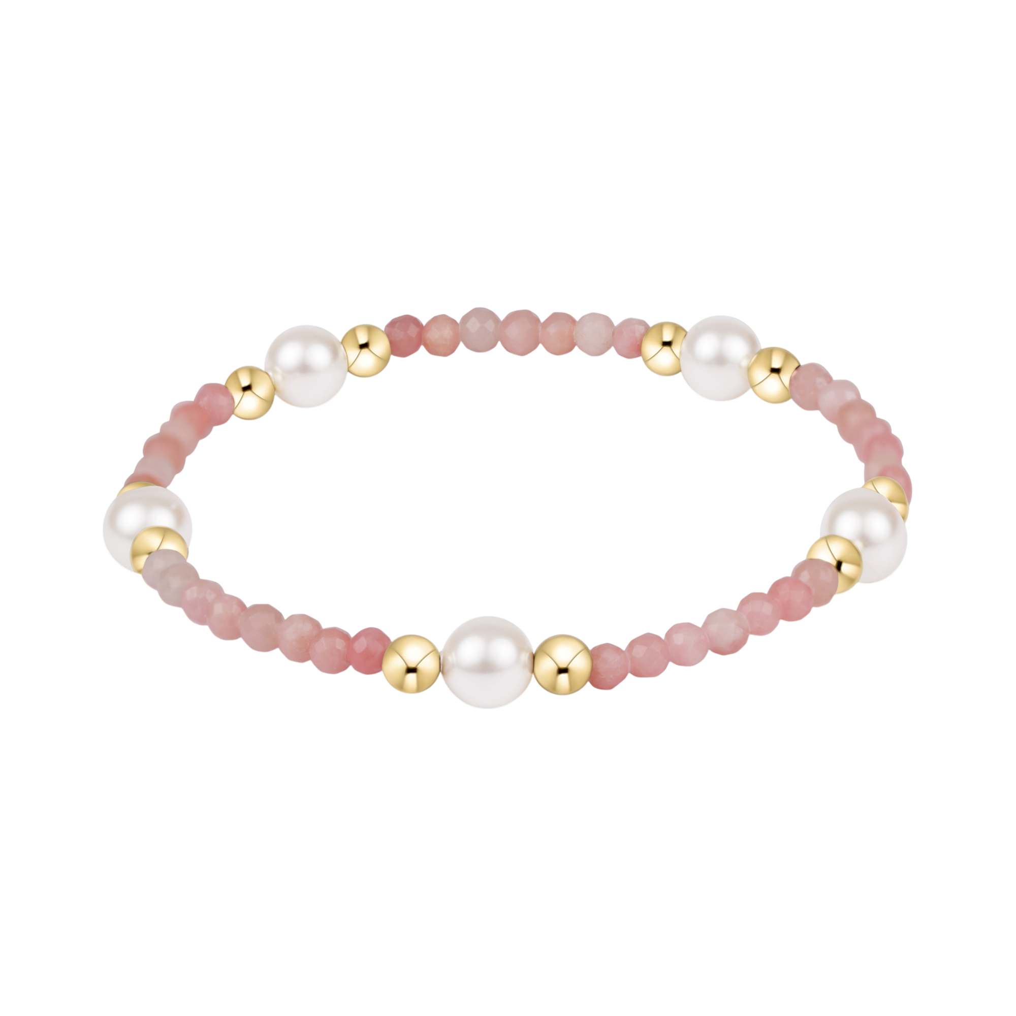Extends Purpose Pearl 6mm Gem Bracelet - Pink Opal