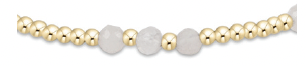 Gemstone Gold Joy Pattern 3mm Bead Bracelet - Moonstone