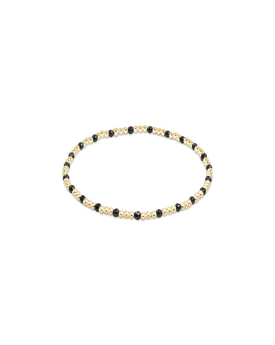 Gemstone Gold Sincerity Pattern 2mm Bead Bracelet -  Faceted Hematite