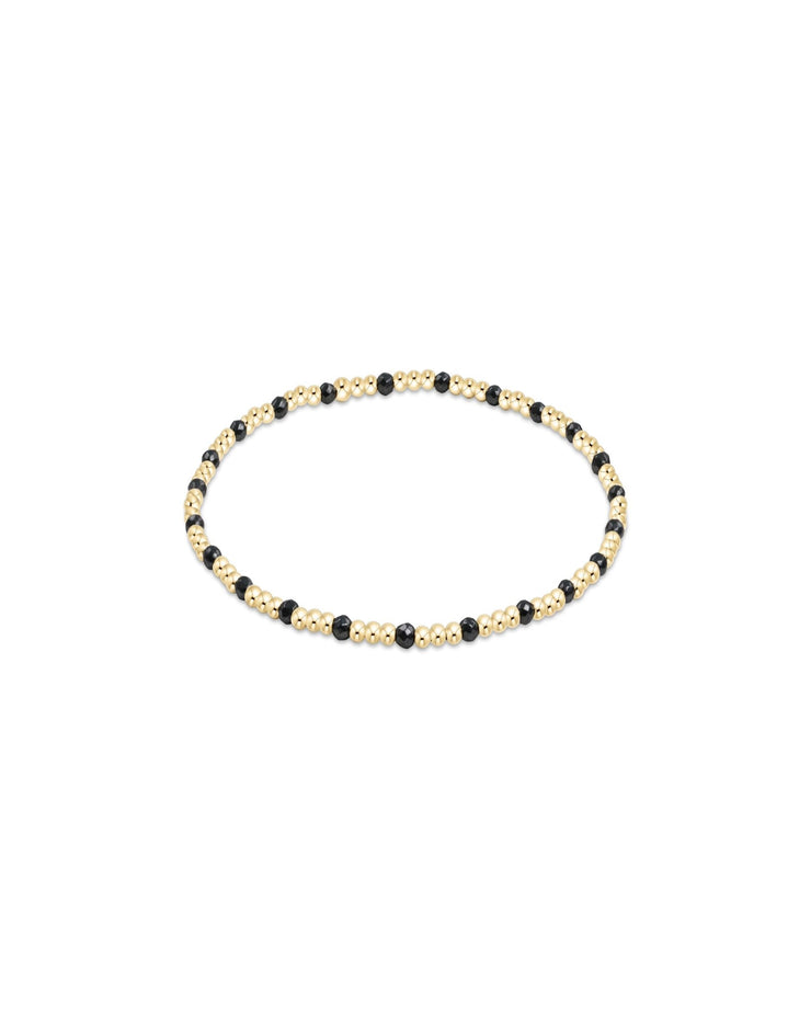 Gemstone Gold Sincerity Pattern 2mm Bead Bracelet -  Faceted Hematite