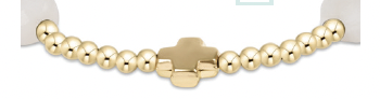 Signature Cross Admire Gold Pattern 3mm Bead Bracelet - Moonstone