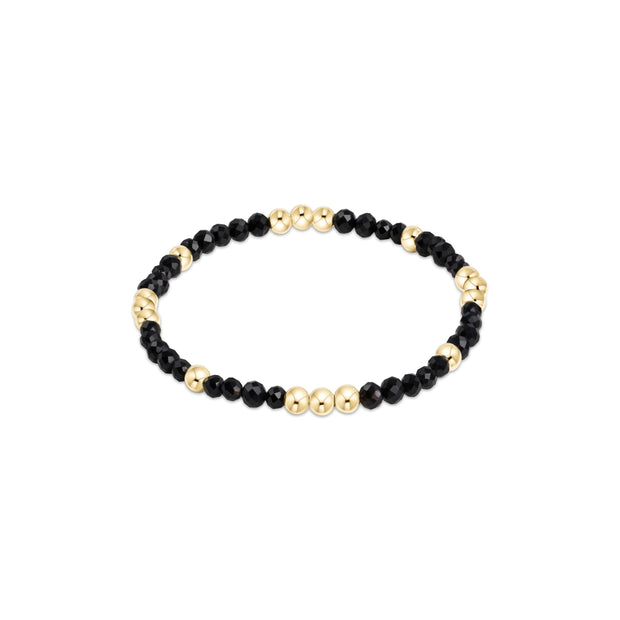 Worthy Pattern 3mm Bead Bracelet - Faceted Onyx