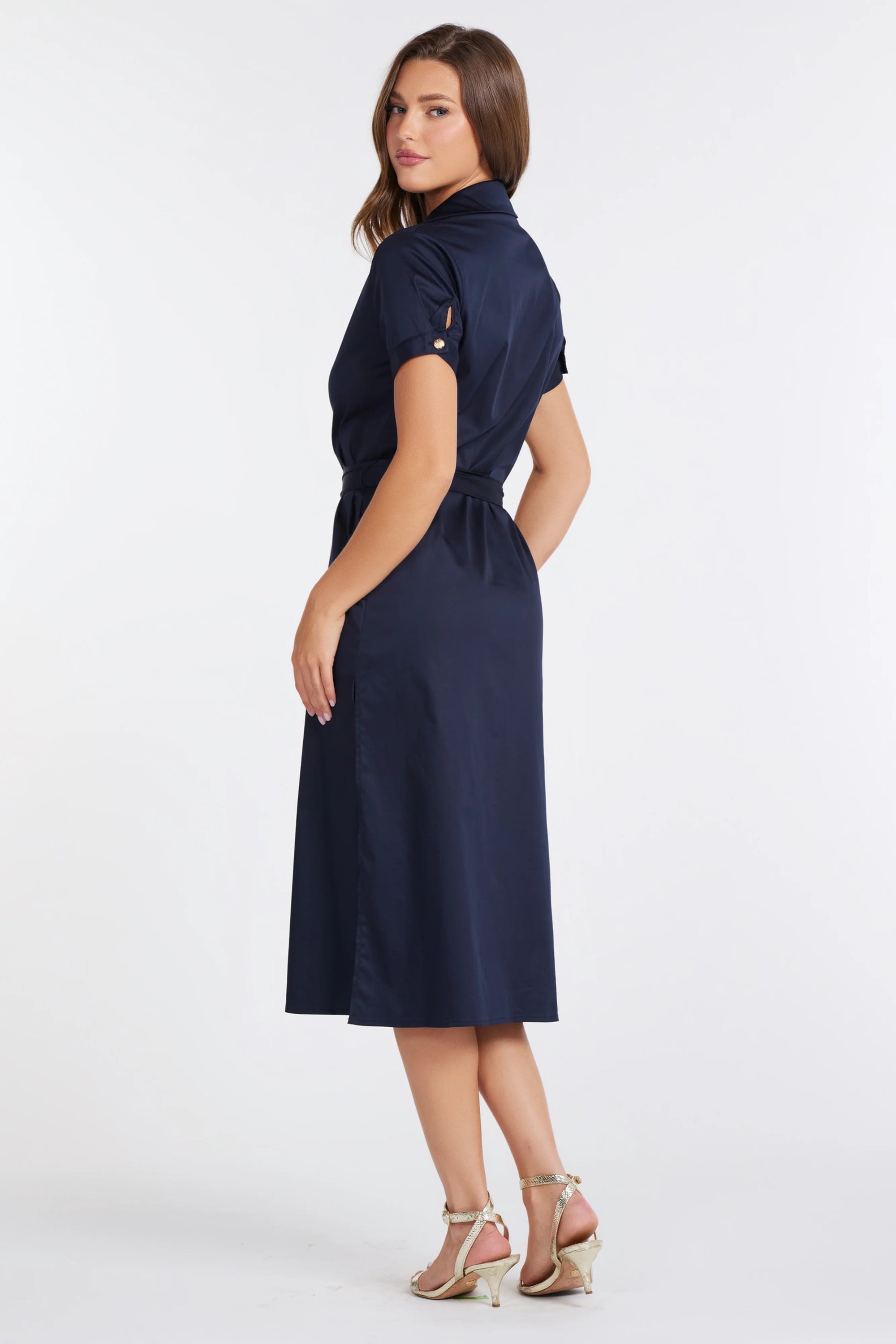 Bishop + Young | Lauren Button Front Shirt Dress Indigo / S Bishop + Young | Lauren Button Front Shirt Dress Indigo / S