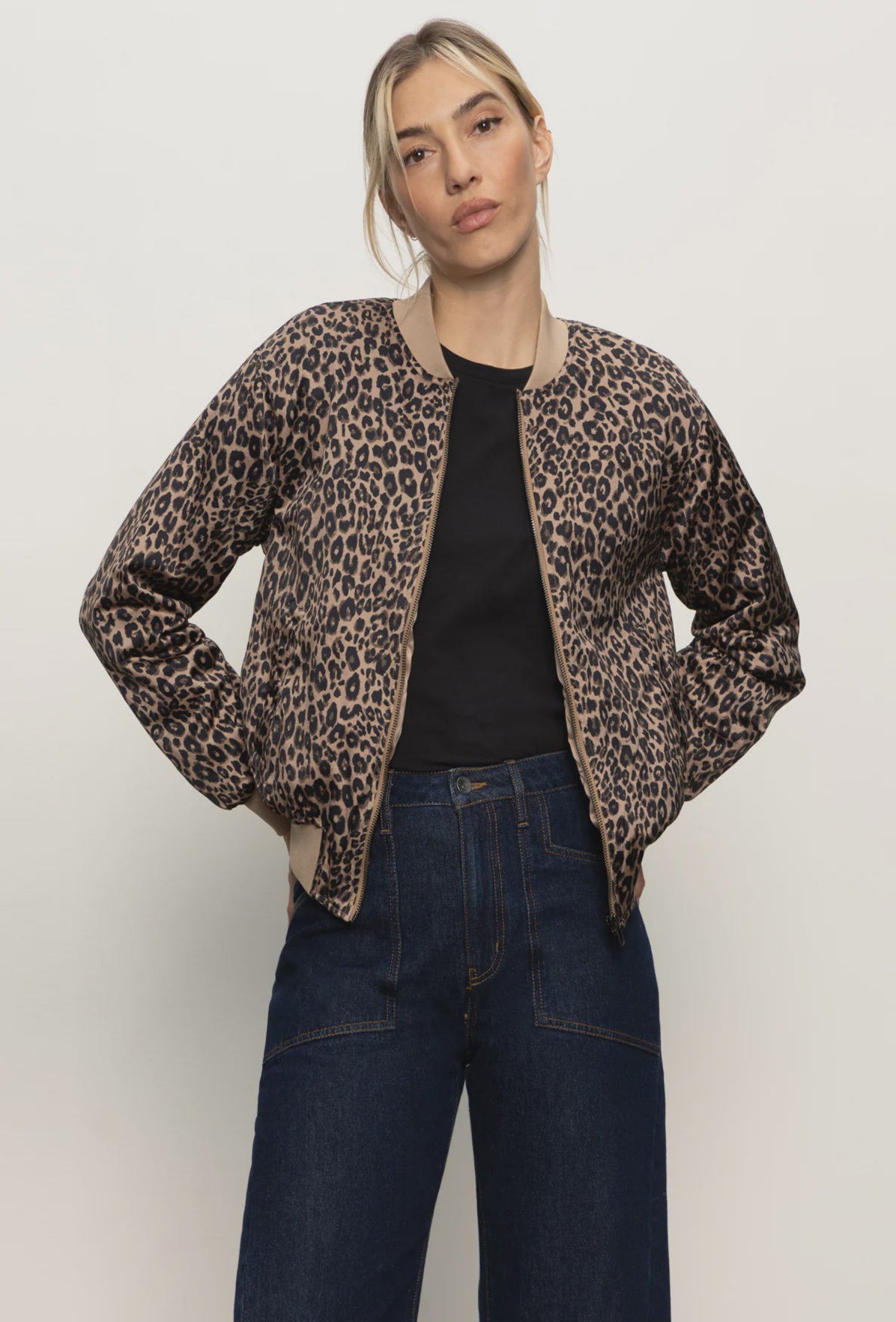 Monroe Sateen Bomber - French Kitty