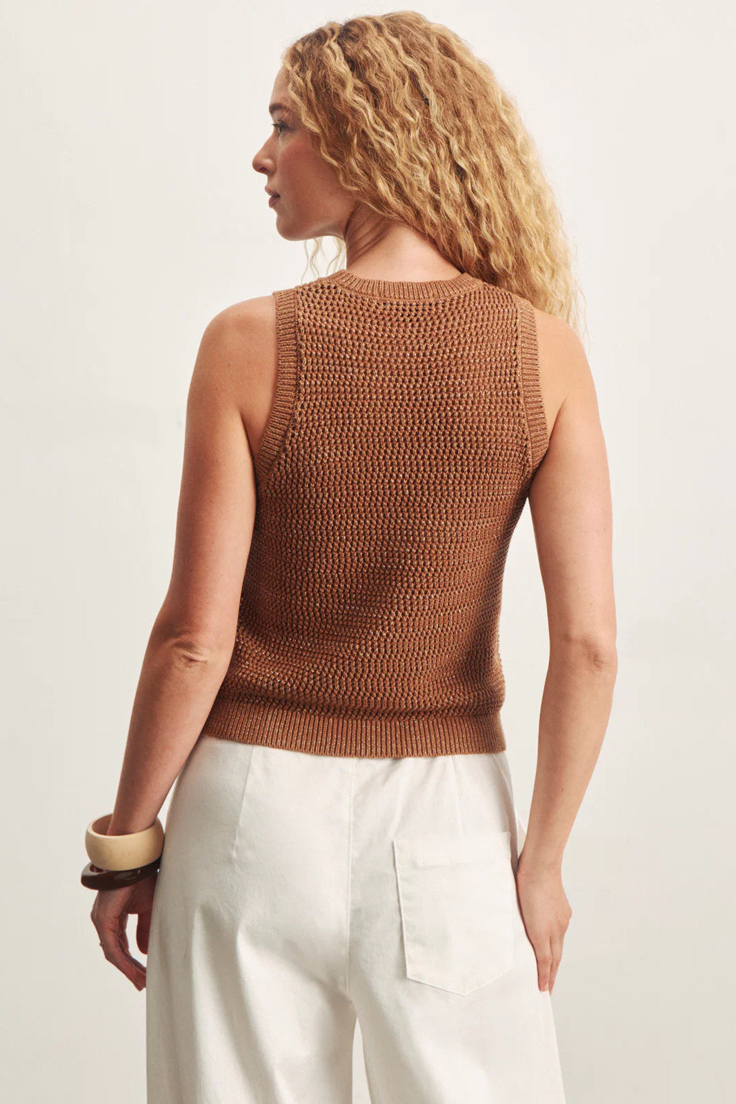 Natural State Halter Tank - Toasted Coconut Metallic