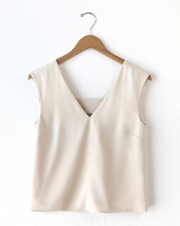 Yoona V-Neck Top "Cream"