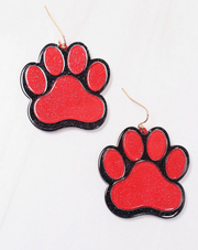 Glitter Paw Print Earrings (Available in 2 Colors)