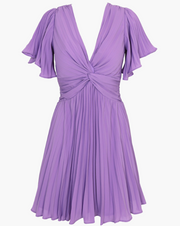 Stacey Pleated Mini Dress "Lavender"