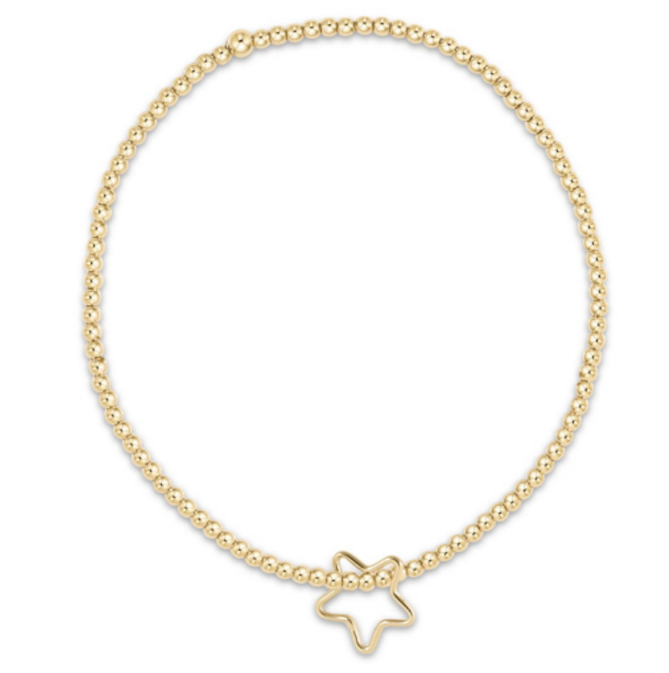 egirl Classic Gold 2mm Bead Bracelet - Star Gold Charm